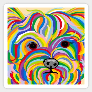 Colorful Yorkshire Terrier Sticker